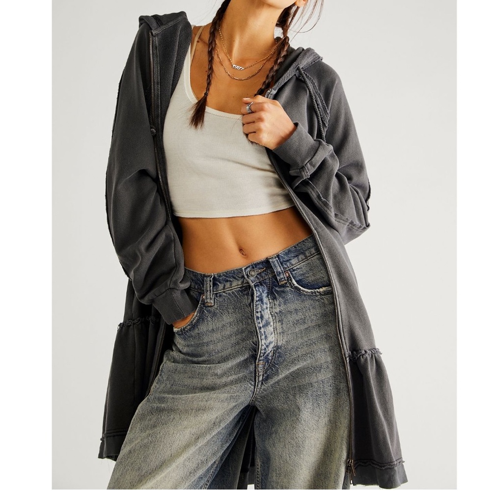 Free people long Kara cardi in white